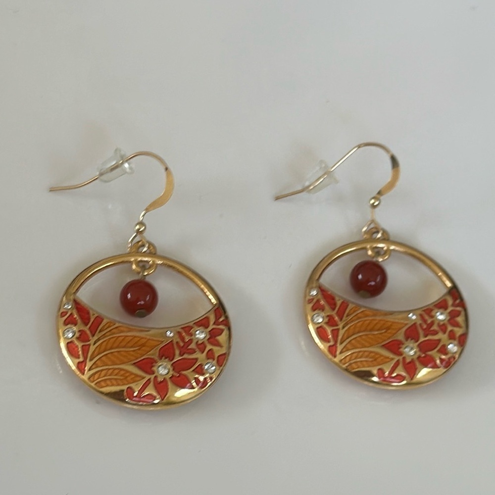 Brighton earrings cristal’s color gold and red